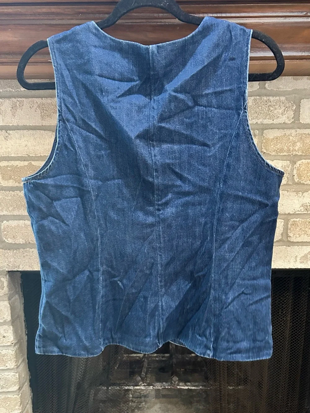 J. Crew Indigo Denim Button-Front Vest EUC